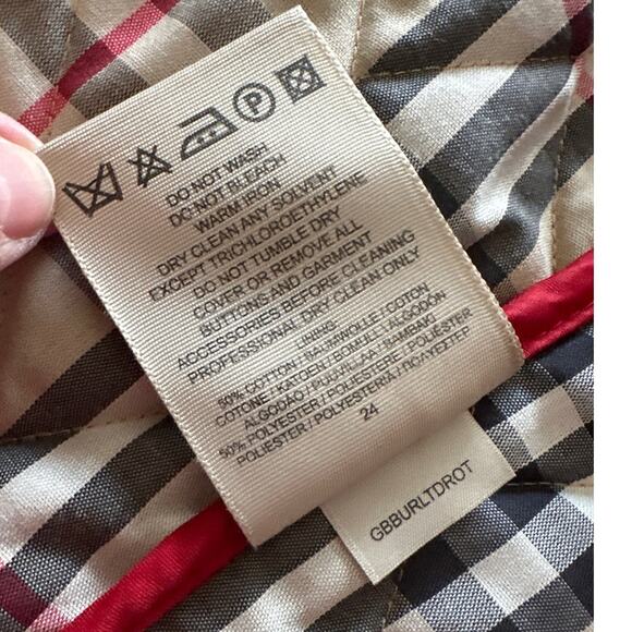 Burberry Nova Check Lining Red Quilted Zipper Jacket Small Made in England - Picture 7 of 11